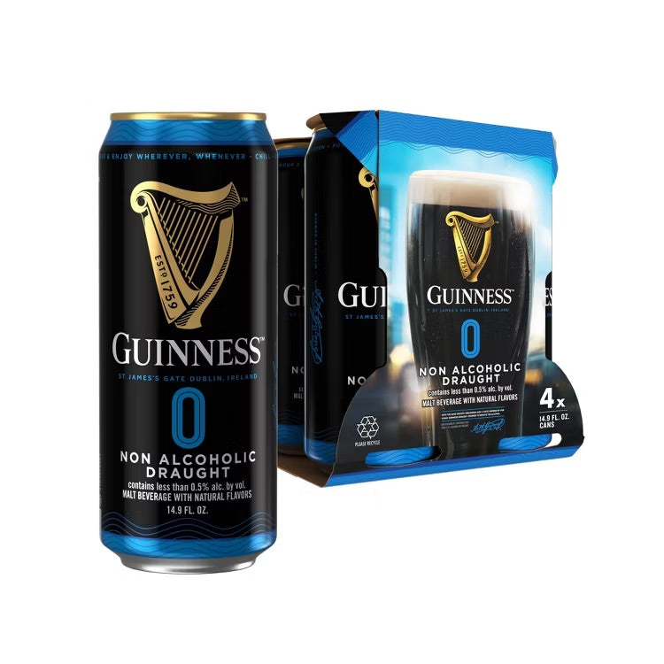 Guinness Draught Zero Non-Alcoholic 14oz 4pk Cans