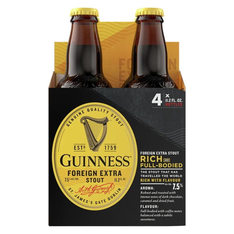 Guinness Foreign Extra Stout 12oz 4pk Bottles