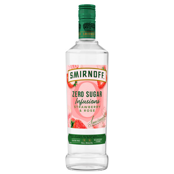 Smirnoff Zero Sugar Infusions Strawberry and Rose 750ml