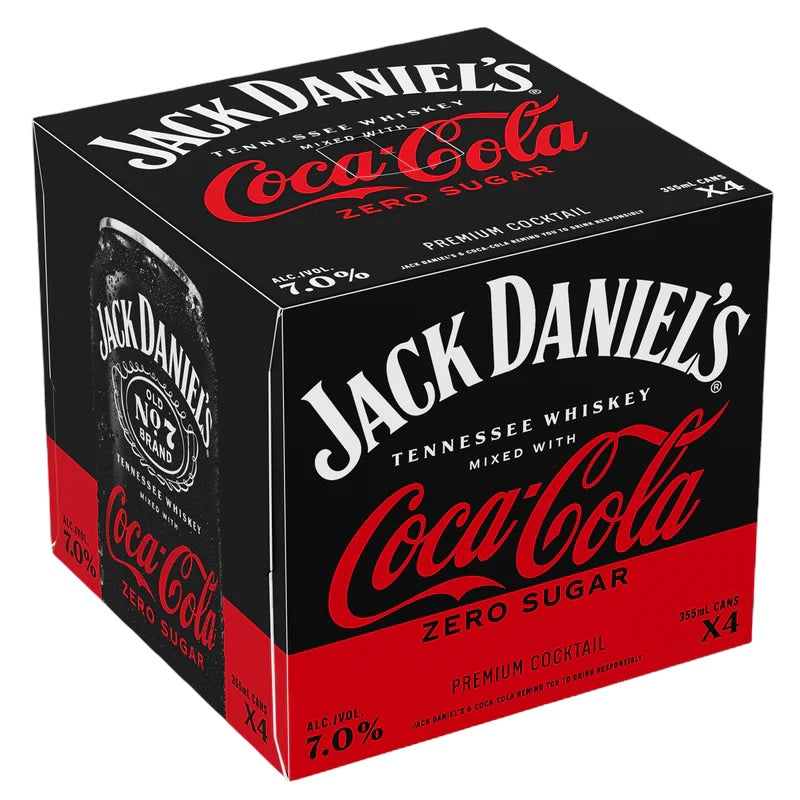 Jack Daniel's & Coca-Cola Zero Sugar RTD 4-pack