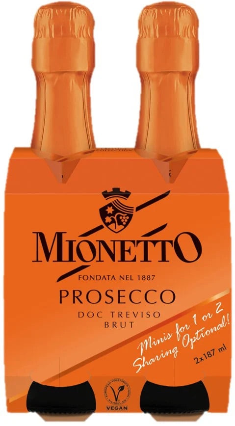 Mionetto Prosecco Brut 187ml 2pk